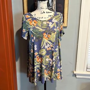 CY Fashion Floral Print Swing-Style Short-Sleeved Blouse (S)